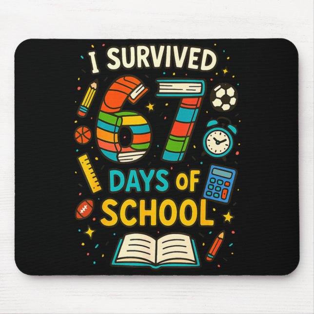 Funny School Six Seven Meme Student Teacher Joke 6 Mouse Pad (Front)