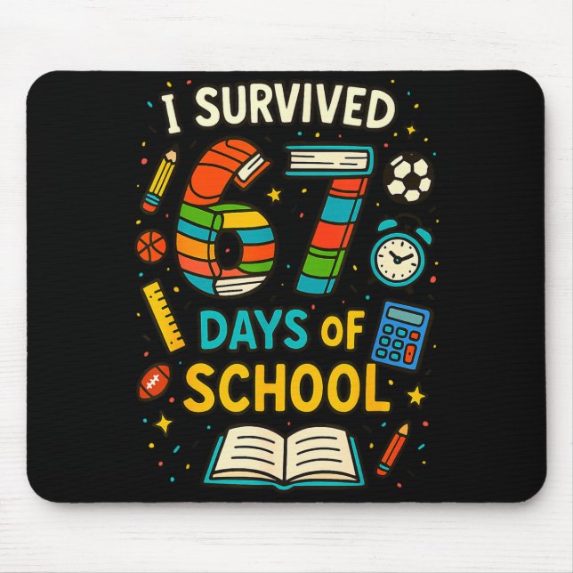 Funny School Six Seven Meme Student Teacher Joke 6 Mouse Pad (Front)