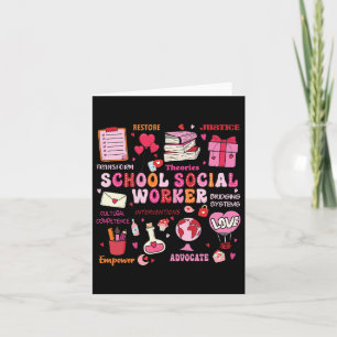 Funny School Social Worker Heart Valentines Day  Card