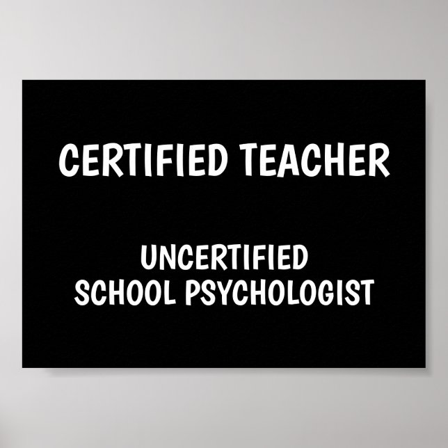 Funny School Teacher Life Poster (Front)