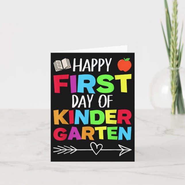 Funny School Teacher Student Happy First Day Of Ki Card (Front)
