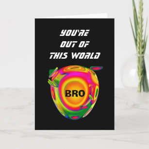Funny Sci Fi Happy Birthday BROTHER  Planet A03 Card