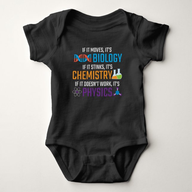 Funny Science Biology Chemistry Physics Teacher Baby Bodysuit (Front)