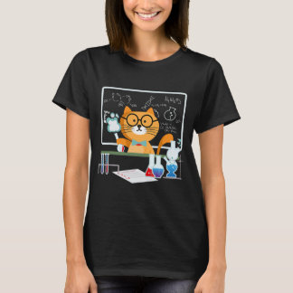 Funny Science Cat Chemistry Teacher T-Shirt