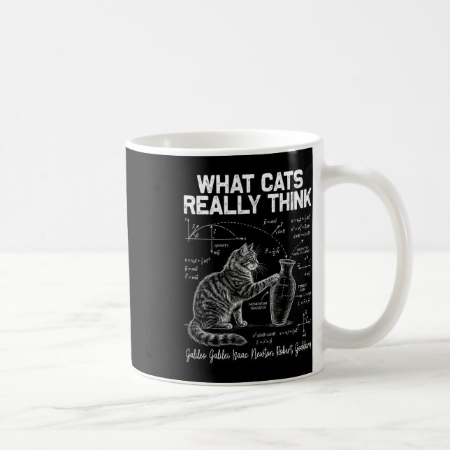 Funny Science Cat Physics Teacher What Cats Really Coffee Mug (Right)