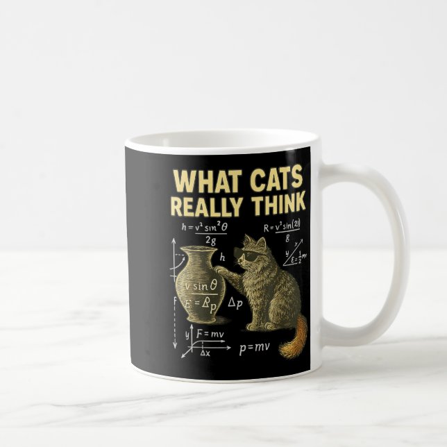 Funny Science Cat Physics What Cats Think Gift Men Coffee Mug (Right)