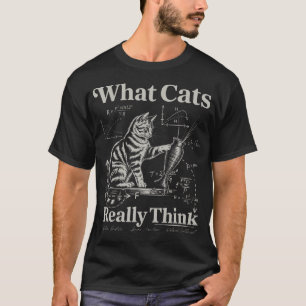 Funny Science Cat What Cats Really Think Physics T-Shirt
