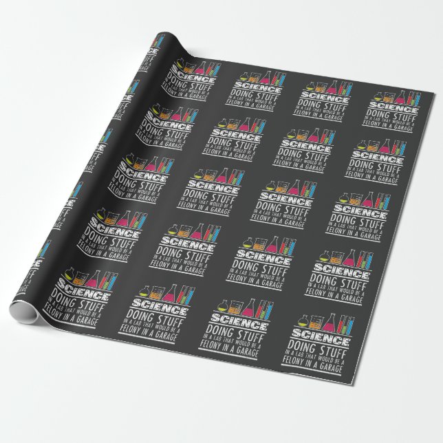 Funny Science Chemistry T Shirt for Nerds Wrapping Paper (Unrolled)
