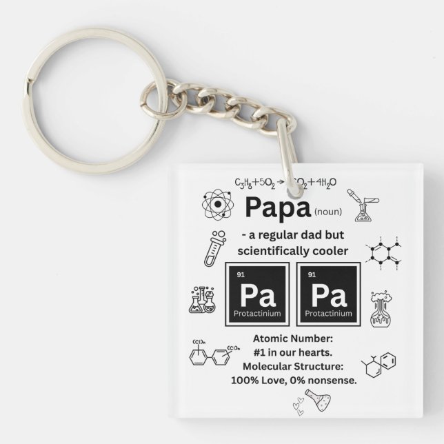 Funny Science Dad Father’s Day PaPa  Key Ring (Front)