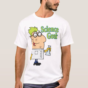 funny science geek cartoon character T-Shirt