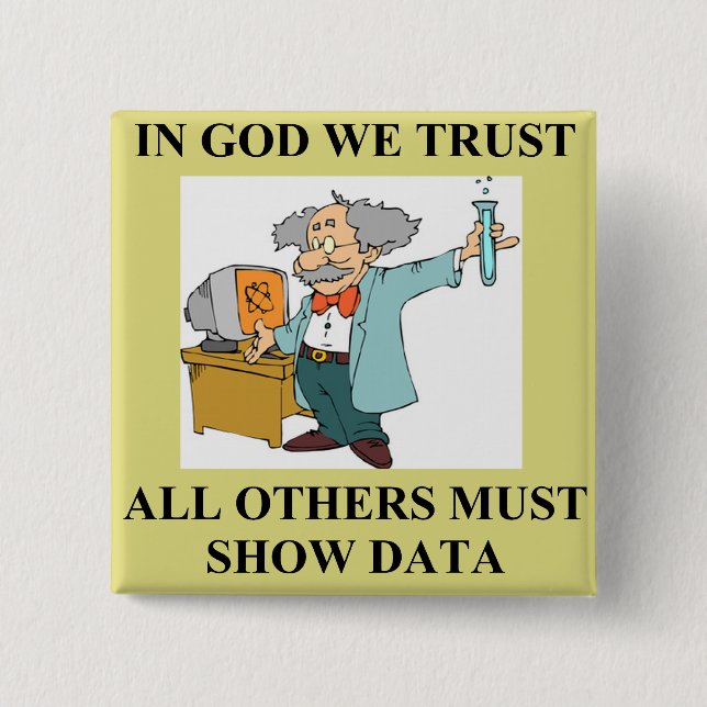 funny science joke 15 cm square badge (Front)