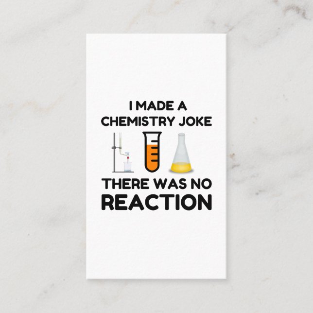 Funny Science lover chemistry joke Business Card (Front)