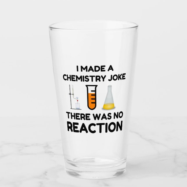 Funny Science lover chemistry joke Glass (Front)