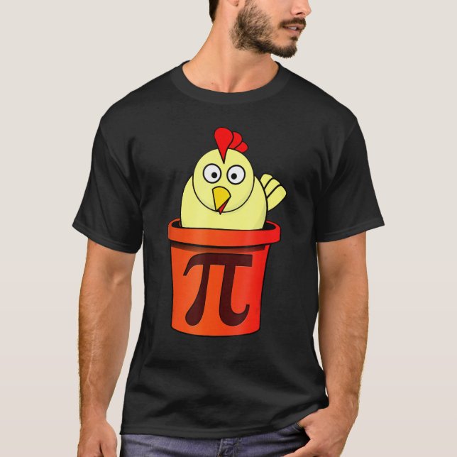Funny Science Mathematics Chicken Pot Pi Day March T-Shirt (Front)