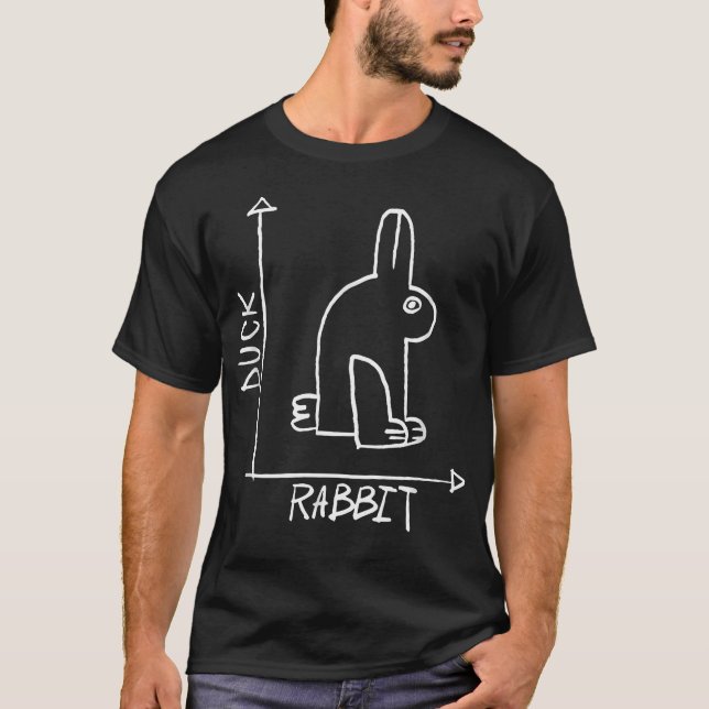 Funny Science Nerd Duck Or Rabbit Physics Math T-Shirt (Front)