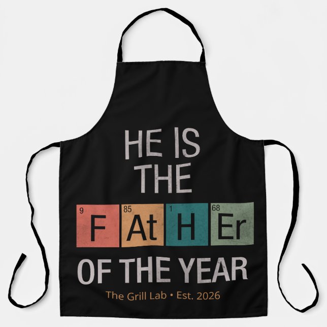 Funny Science Periodic Table Father of the Year Apron (Front)