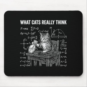 Funny Science Physics Cat Meme What Cats Think Mouse Pad