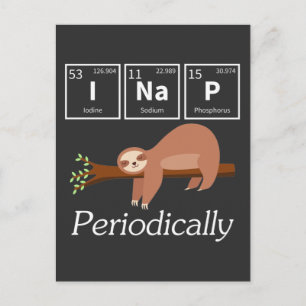 Funny Science Pun Chemistry Sloth Nap Lover Postcard