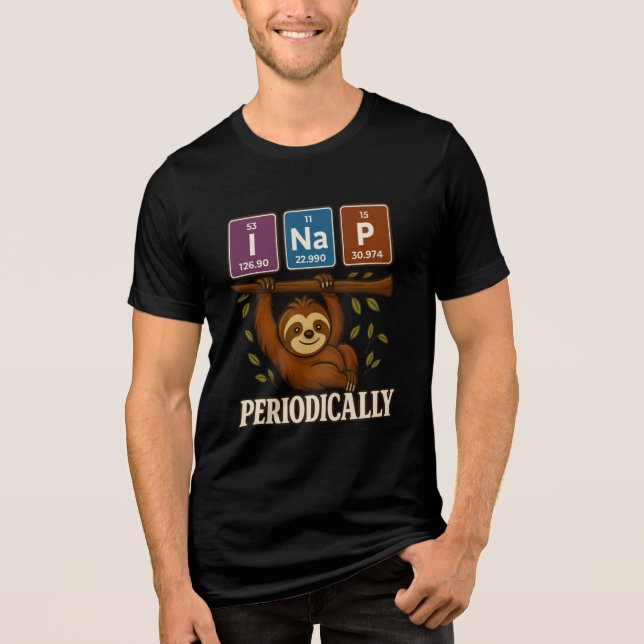 Funny Science Sloth Periodic Table Elements Shirt (Front)