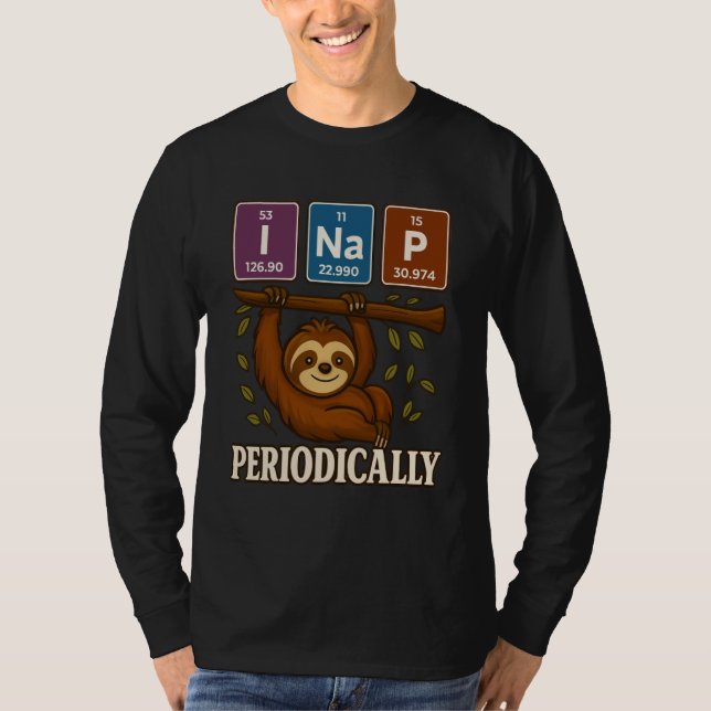 Funny Science Sloth Periodic Table Elements Shirt (Front)