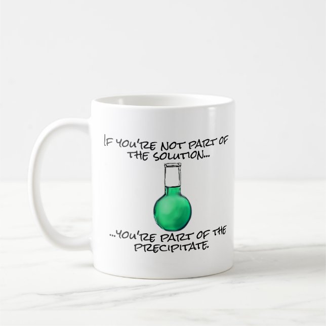 Funny Science Solution Coffee Mug (Left)