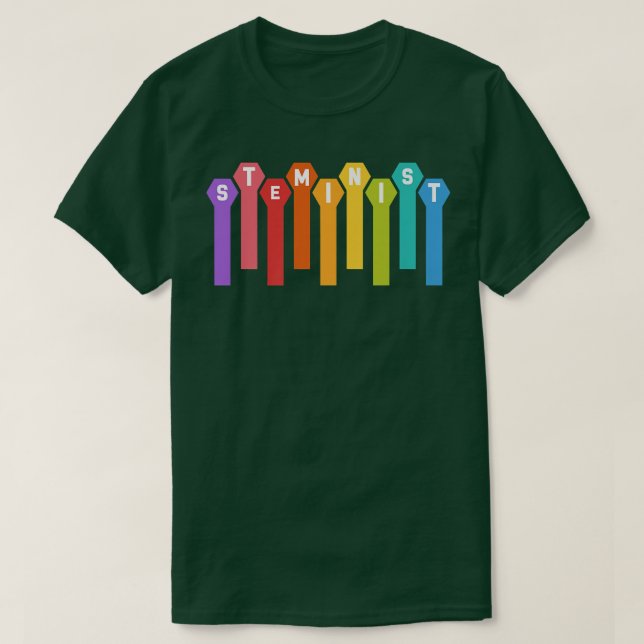 Funny Science Steminist Stem Technology Teacher Pr T-Shirt (Design Front)