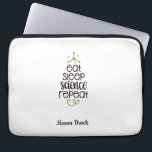 Funny Science Student Personalised School Gift Laptop Sleeve<br><div class="desc">This funny "Eat Sleep Science Repeat" design is perfect for students of all grades! Can be personalised with your kid's name. Great for Back to school gift,  Kid's Birthday gift and other holidays gifts.</div>