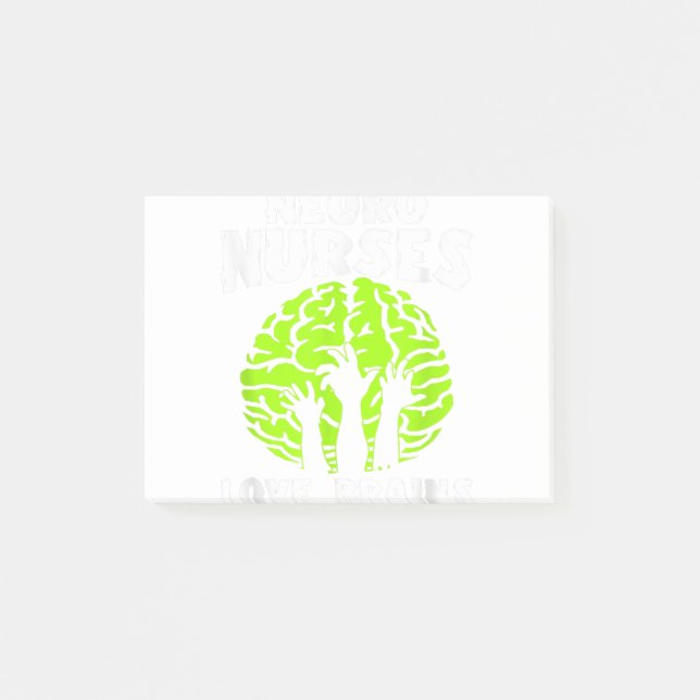 Funny Science Teachers love brains Teachers Hallow Post-it Notes (Front)