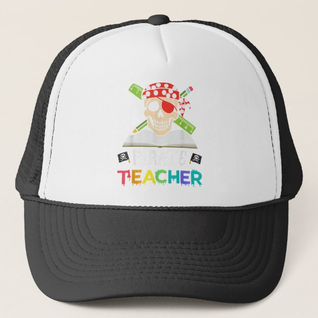Funny Science Teachers love brainsTeachers Hallowe Trucker Hat (Front)