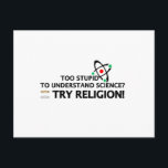 Funny Science VS Religion Postcard<br><div class="desc">Buy Custom Vendetta designs, you can choose from many themes created to all audiences. Funny and humourous warnings, quotes and illustrations are always a good way to show your sense of humour in your gifts! You can also choose man other categories, such as aviation related designs, for military or civilian...</div>