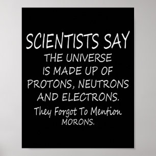 Funny Scientists Say The Universe Is Made Up Of Pr Poster