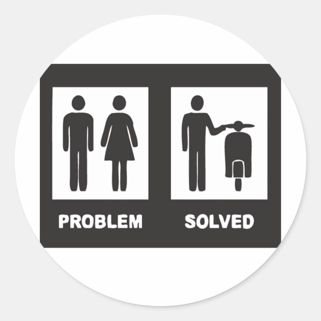 Funny Scooter Classic Round Sticker (Front)