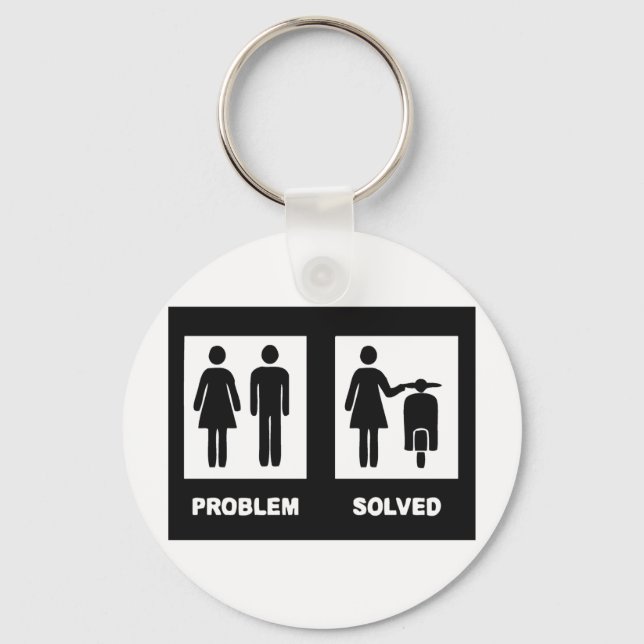 Funny scooter girl - no problem key ring (Front)