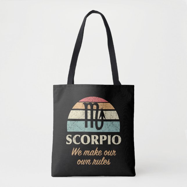Funny Scorpio Zodiac Rules Tote Bag (Front)