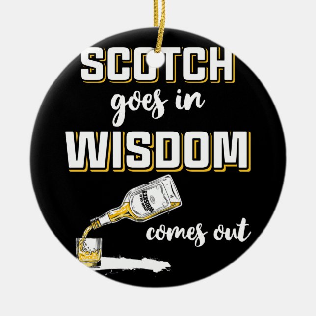 Funny Scotch  Scottish Whiskey Ceramic Ornament (Front)