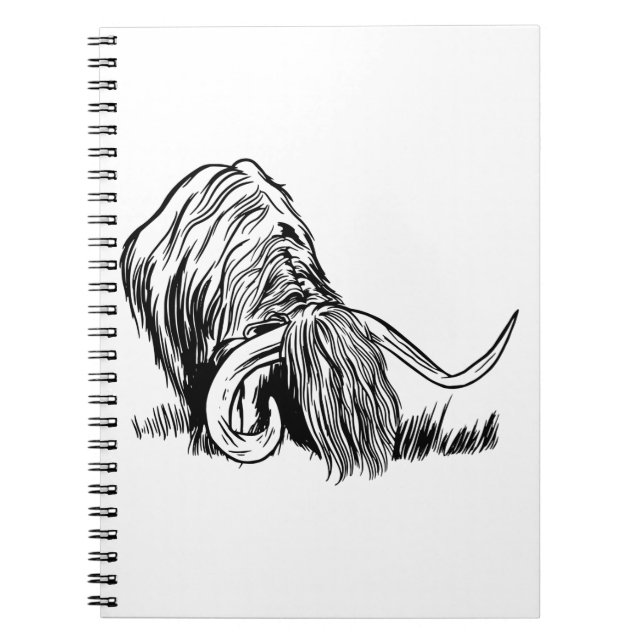 Funny Scottish Highland Cow Notebook (Front)