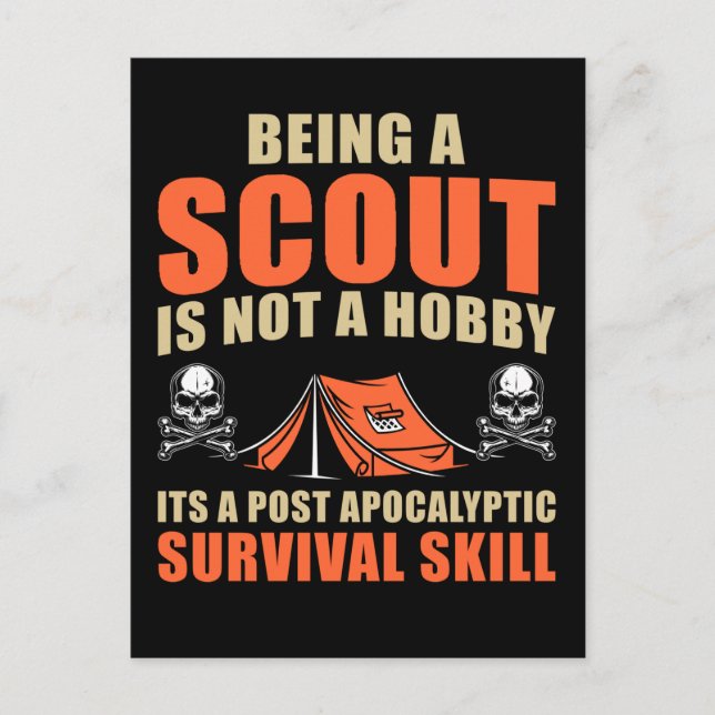 Funny Scout Adventure Tent Nature Lover Camper Postcard (Front)