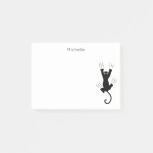 Funny scratched  black cat for cat lovers post-it notes