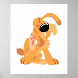 funny scratching dog poster