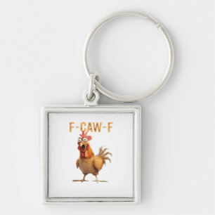 Funny Screaming Chicken F-Caw-F Joke Essential Key Ring