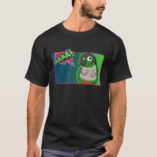 Funny Screaming Green cheeked Conure Comic Birb Me T-Shirt
