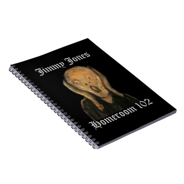 Funny Screaming Monster Face Personalised School  Notebook (Right Side)