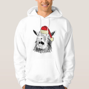 Funny Screaming Santa Goat Christmas Hoodie