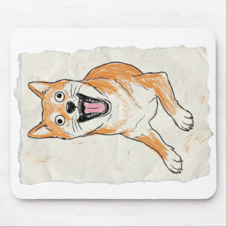Funny Screaming Shiba Inu - Internal Chaos Crayon Mouse Pad