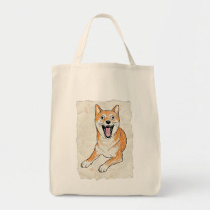 Funny Screaming Shiba Inu - Internal Chaos Crayon Tote Bag