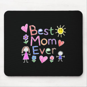Funny Scribble Best Mum Ever Mothers Day Design Mouse Pad