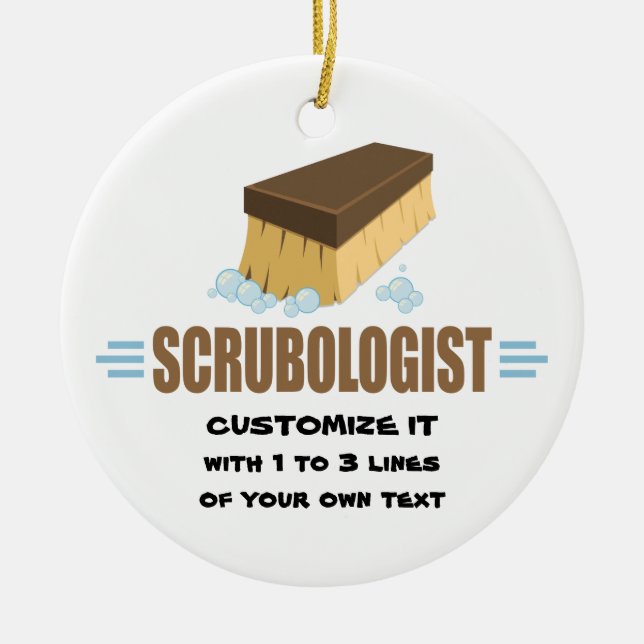 Funny Scrubologist Ceramic Tree Decoration (Front)