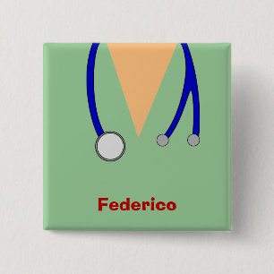 Funny Scrubs Nurses Whimsical Design 15 Cm Square Badge