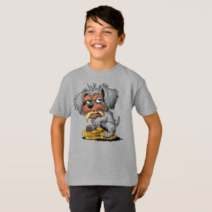 Funny Scruffy Dog with Banana and Gold Coins T-Shirt