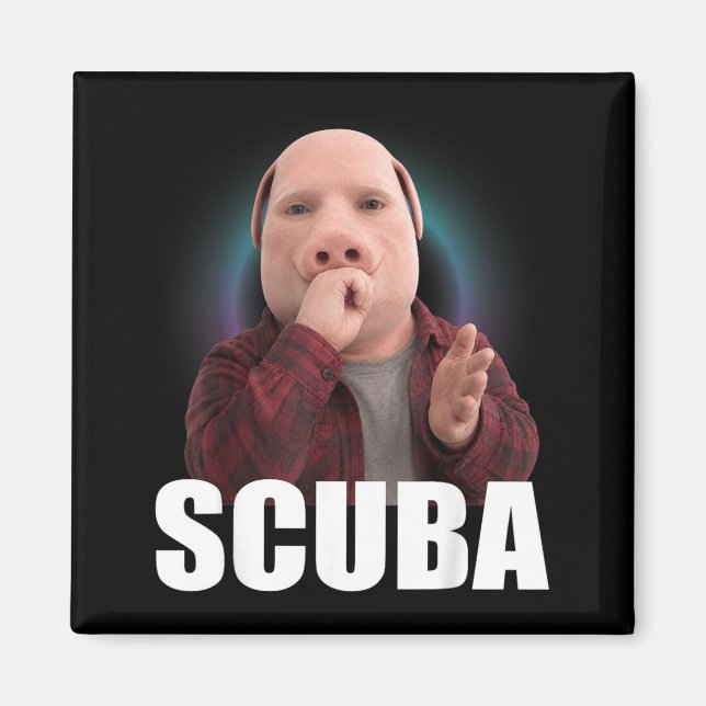 Funny Scuba Dance Meme Pig Man Meme Brainrot Magnet (Front)